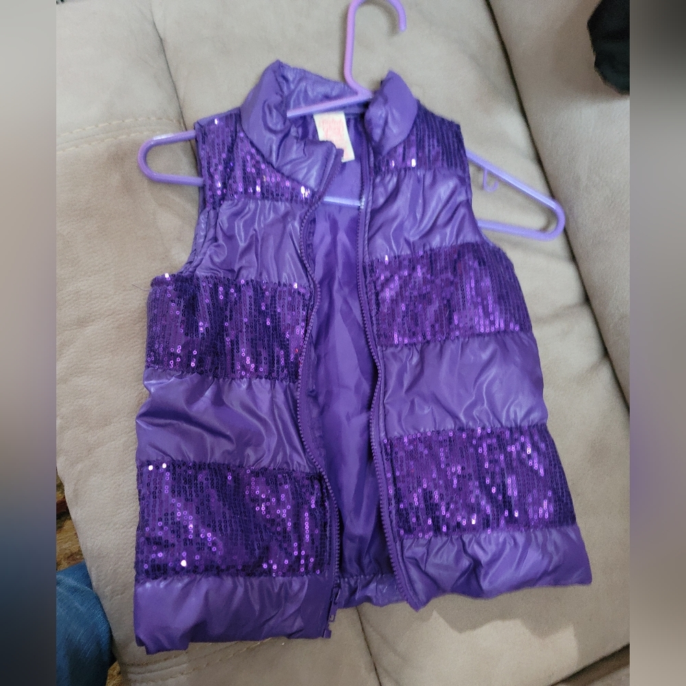 Kids purple sequin vest